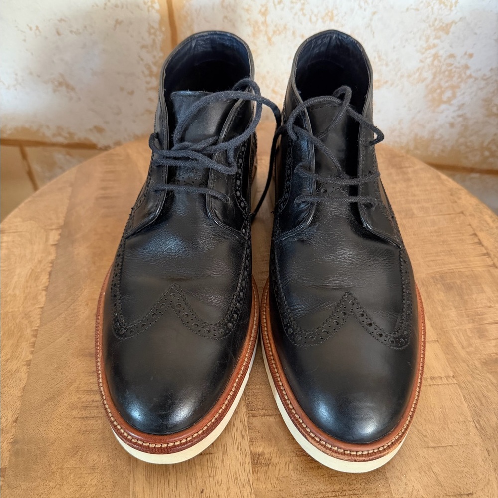 Preowned Cole Haan Black Leather Chukka Boots Size 10 - Picture 6 of 6